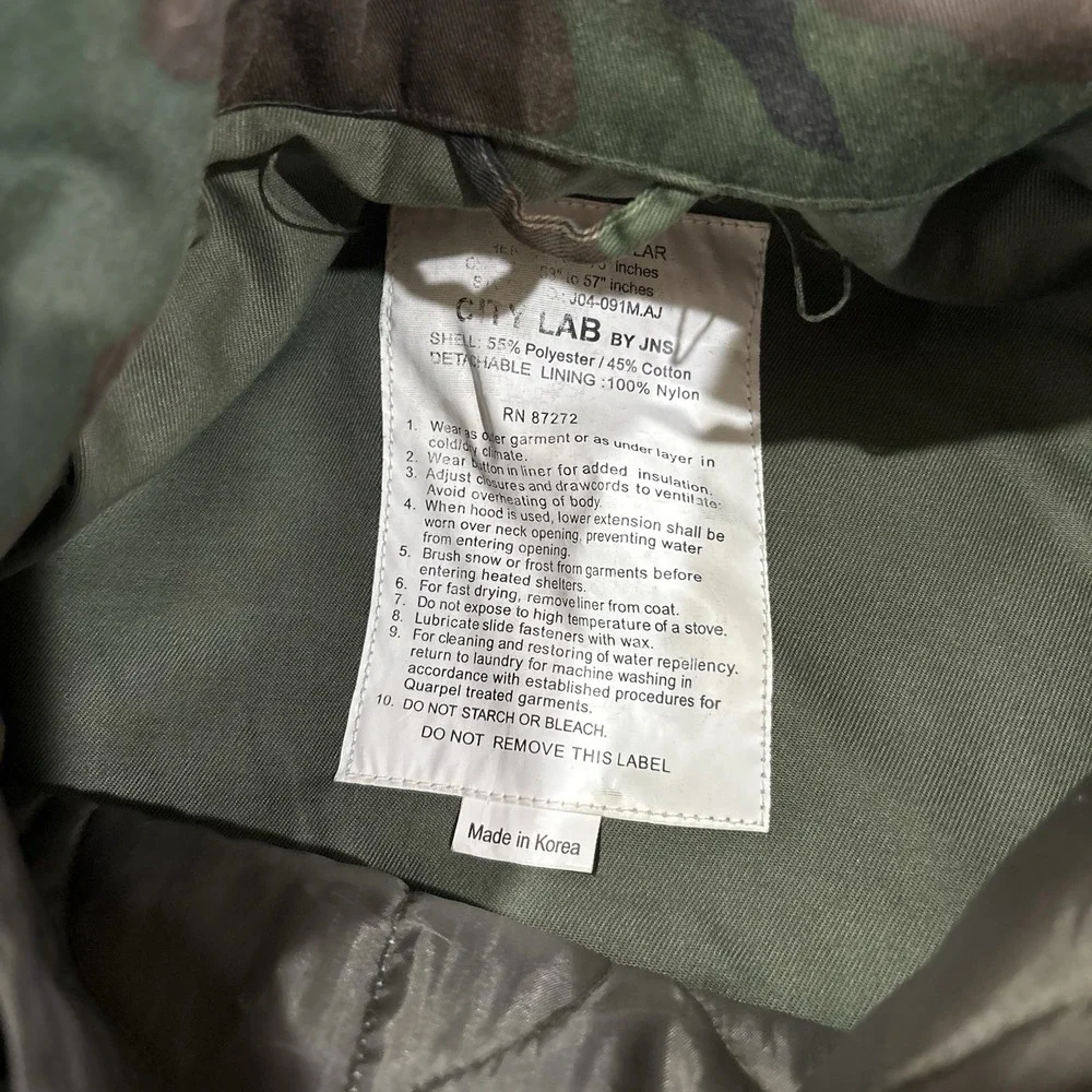 Vintage Military 2 In 1 Jacket Parka Heavy Camo Large Woobie Vest 90s Coat
